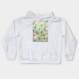 Charcoal, Mint, Wood & Gold Moroccan Pattern Kids Hoodie